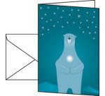 Carte de Noël 'Polar bear with candle', A6, pour