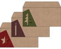 Set d'enveloppes à motif de Noël 'Cut-out style', long