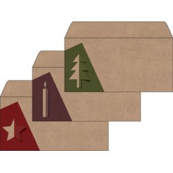Set d'enveloppes à motif de Noël 'Cut-out style', long