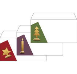 Enveloppe à motif de Noël 'Cut-out style' 110 x 220 mm - Set de 25