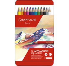 Crayons de couleur SUPRACOLOR, étui métal de 12
