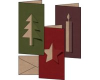 Set de cartes de Noël 'Cut-out style', long (2/3 A4)