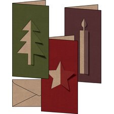 Set de cartes de Noël 'Cut-out style', long (2/3 A4)