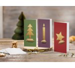 Set de cartes de Noël 'Cut-out style', long (2/3 A4),