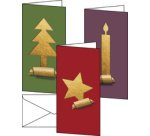 Set de cartes de Noël 'Cut-out style', long (2/3 A4),