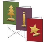 Set de cartes de Noël 'Cut-out style', long (2/3 A4),