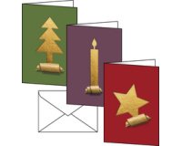 Set de cartes de Noël 'Cut-out style', long (2/3 A4),