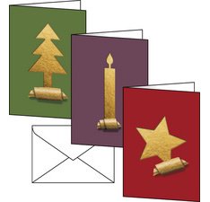 Set de cartes de Noël 'Cut-out style', long (2/3 A4),