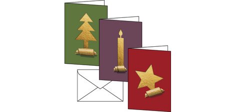 Set de cartes de Noël 'Cut-out style', long (2/3 A4),