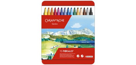 FIBRALO Filzstift, Metalletui mit 15 Stück