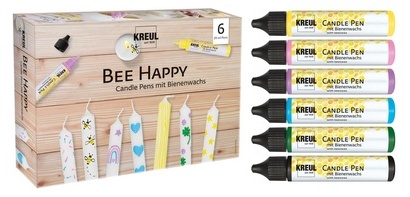 Candle Pen 'Bee Happy', set of 6