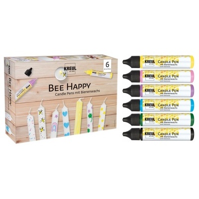 Candle Pen 'Bee Happy' - set van 6 stuks