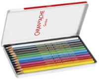 Crayons de couleur SWISSCOLOR, étui métal de 12