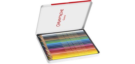 Crayons de couleur SWISSCOLOR, étui métal de 18