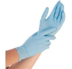 Handschoenen nitril 'Control' blauw gepoederd - doos van 100 stuks