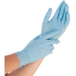 Nitrile gloves "Control", powdered blue - Box of 100 gloves