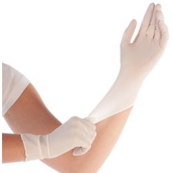 Synthetic Elastic Gloves, M, powder-free, white - Box of 100 gloves