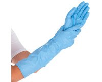 Gant nitrile EXTRA SAFE SUPERLONG, L, bleu - Boîte de 50 gants