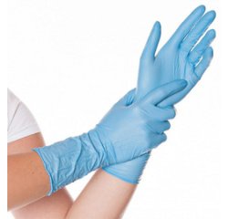 Handschoenen nitril 'Extra long' poedervrij - doos van 100 stuks