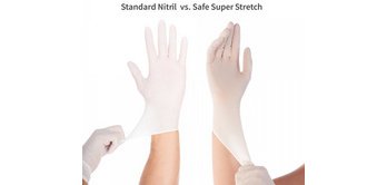 Gants en nitrile "SAFE SUPER STRETCH", sans poudre - Boîte de 100 gants