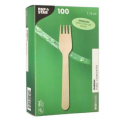 Fourchette en bois 'pure', cirée, longueur: 160 mm