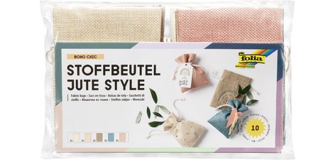 Sac de tissu Jute Style 'BOHO CHIC'