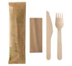 Kit de couverts 'pure', en bois de bouleau, 3 pièces