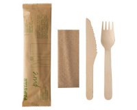 Kit de couverts 'pure', en bois de bouleau, 3 pièces