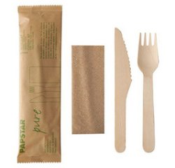 Kit de couverts 'pure', en bois de bouleau, 3 pièces