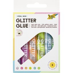 Colle pailletée 'Glitterglue SPIRAL NEON', assortie