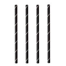 Paille en papier 'pure', 150 mm, noir / blanc