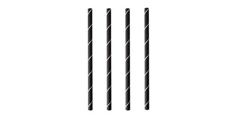 Paille en papier 'pure', 150 mm, noir / blanc