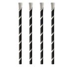 Paille en papier avec cuiller 'pure', 200 mm, noir