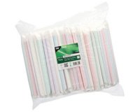 Paille en papier, 200 mm, couleurs assorties