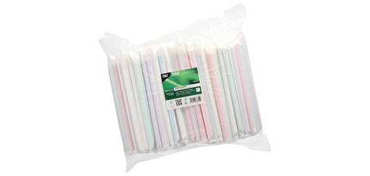 Paille en papier, 200 mm, couleurs assorties