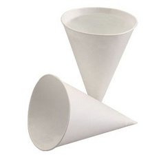 Gobelet conique, en papier de canne à sucre, blanc