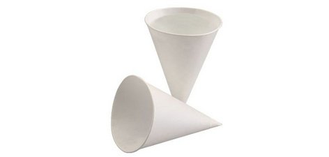 Gobelet conique, en papier de canne à sucre, blanc