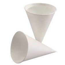 Gobelet conique, en papier de canne à sucre, blanc