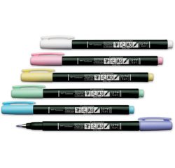 Tombow Stylo de calligraphie Fudenosuke Pastel, blanc