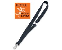 Bande textile 20 ECO avec mousqueton, bambou, noir