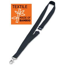 Bande textile 20 ECO avec mousqueton, bambou, noir