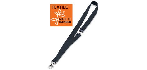 Bande textile 20 ECO avec mousqueton, bambou, noir