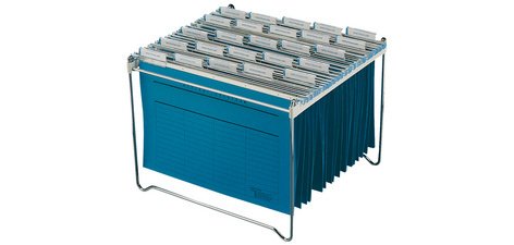 Support pour dossiers suspendus, en métal, argent