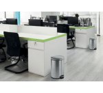 Durable poubelle à pédale, métal inoxydable, contenu 12 L