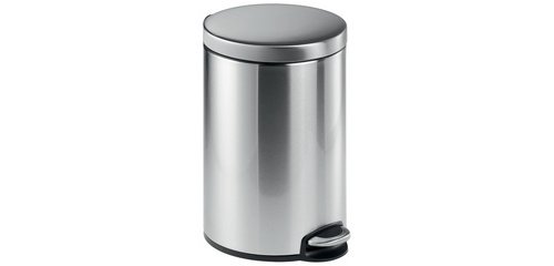 Durable pedal bin, stainless metal, 12 L capacity