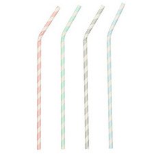 Paille en papier 'Stripes', couleurs assorties