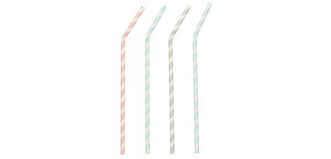 Paper straw 'Stripes', assorted colors