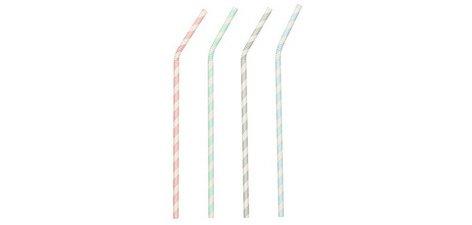 Paille en papier 'Stripes', couleurs assorties