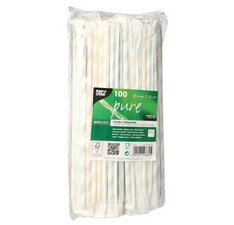 Paille en papier 'Stripes', couleurs assorties