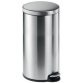 Poubelle à pédale en acier inox., rond, 30 l, argent